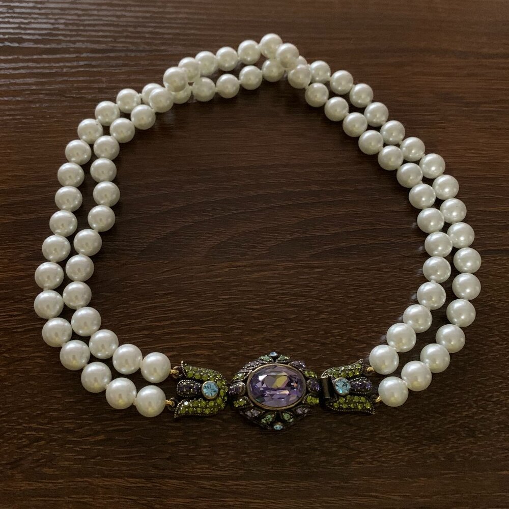 Heidi Daus Pearl and Swarovski Necklace